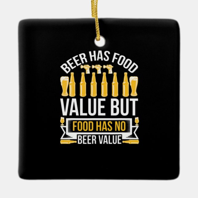 Ornamento De Cerâmica Beer Tem Valor Comida Aniversário (Frente)