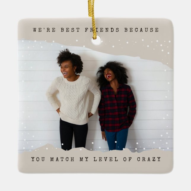 Ornamento De Cerâmica Bege | Feriado do Melhor Amigo da Máquina de Digit (Frente)