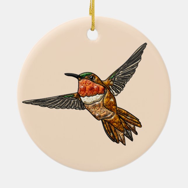 Ornamento De Cerâmica Beija-flor-cinzento (Traseira)