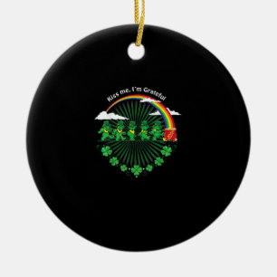 Ornamento De Cerâmica Beije-me Sou Grateful Leprechauns Rainbow Rua Patr