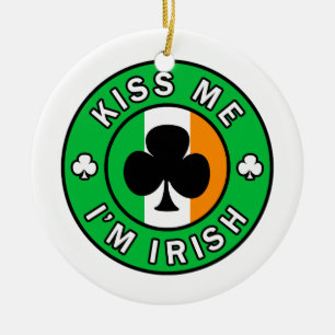 Ornamento De Cerâmica Beije-me, sou irlandês
