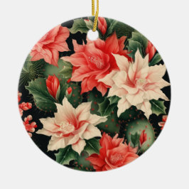 Ornamento De Cerâmica Beijos de Cactus & Desejos de Natal – Um Adorno Ce