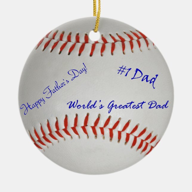 Ornamento De Cerâmica Beisebol Autografado (Frente)