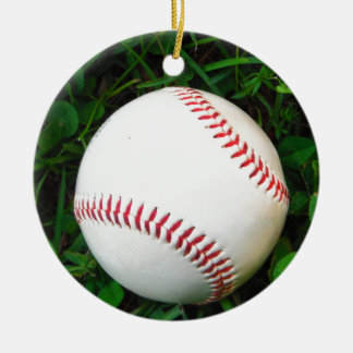 Ornamento De Cerâmica Beisebol Branco com Ponta Vermelha