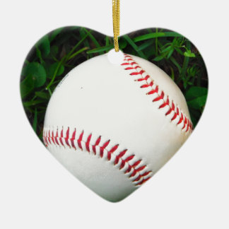 Ornamento De Cerâmica Beisebol Branco com Ponta Vermelha