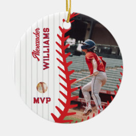 Ornamento De Cerâmica Beisebol Softball Moderno PERSONALIZADO Com Foto R
