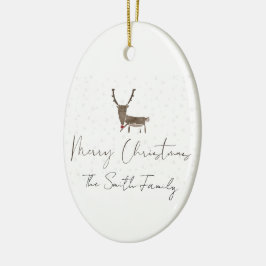 Ornamento De Cerâmica Bela magia de renas dos feriados