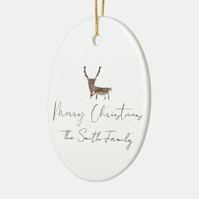Ornamento De Cerâmica Bela magia de renas dos feriados (Esquerda)