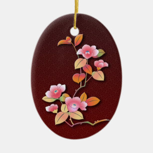 Ornamento De Cerâmica Bela ramificação da camellia