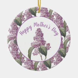 Ornamento De Cerâmica Belas Flores Lilás Dia das Mães 