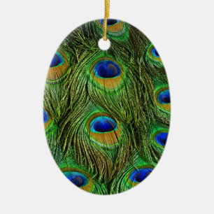 Ornamento De Cerâmica Belas Penas de Pavão