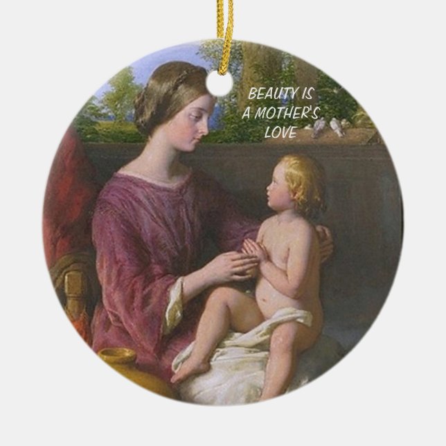 ORNAMENTO DE CERÂMICA BELEZA É AMOR DA MÃE (Frente)