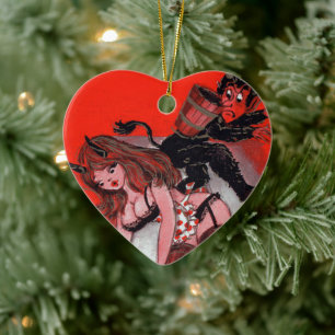 Ornamento De Cerâmica Beleza e Natal do Krampus Vintage