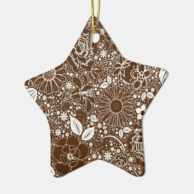 Ornamento De Cerâmica Belezas Botânicas Brown START ORNAMENT (Esquerda)