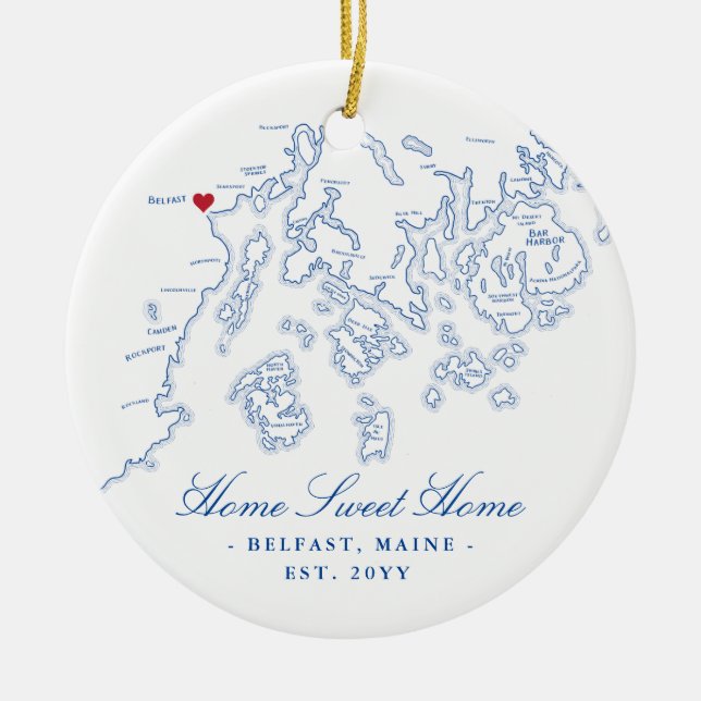Ornamento De Cerâmica Belfast Maine Ornament - Home Sweet Home (Frente)