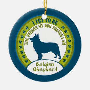 Ornamento De Cerâmica Belgian Shepherd Christmas Ornament