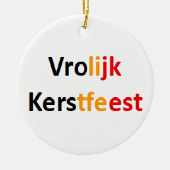 Ornamento De Cerâmica belgian vrolijk kerstfeest Ornament (Frente)