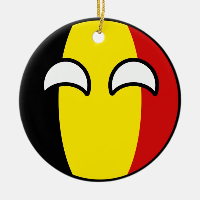 Ornamento De Cerâmica Bélgica Geeky de tensão engraçada Countryball (Frente)