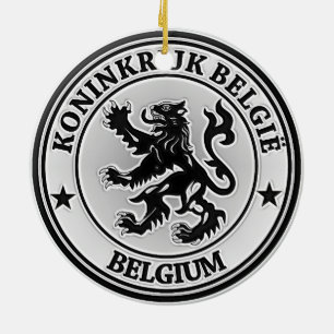 Ornamento De Cerâmica Bélgica Round Emblem