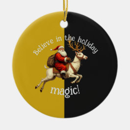 Ornamento De Cerâmica Believe In The Holiday Magic 