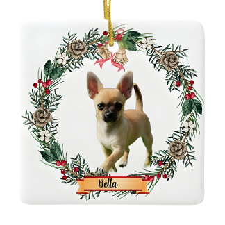 Ornamento De Cerâmica Bella Chihuahua Dog Photo Personalized Ceramic 