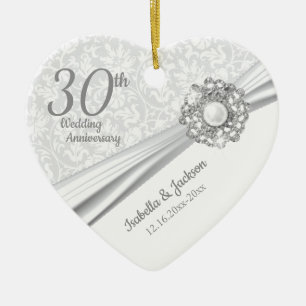 Ornamento De Cerâmica Belo 30 Pearl Jewel Aniversário