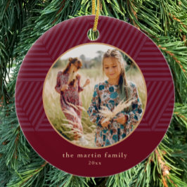 Ornamento De Cerâmica Belo Berry Geométrico Foto de Natal