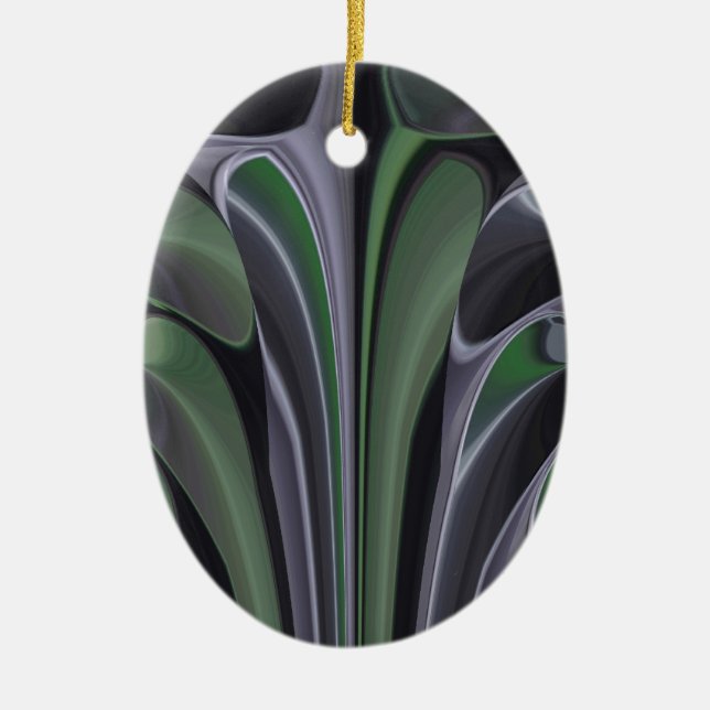 Ornamento De Cerâmica Belo Design de Textura de Aurora Verde (Frente)