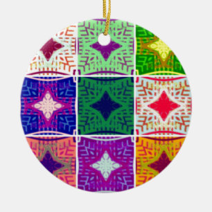 Ornamento De Cerâmica Belo Impressão de Arte Africano Verificado