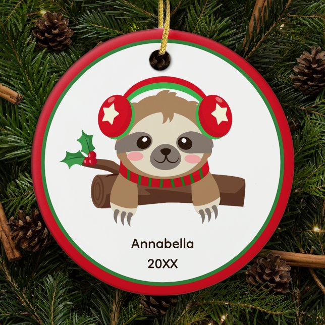 Ornamento De Cerâmica Belo inverno Lama Crianças Personalizadas Natal (Criador carregado)