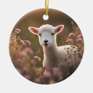Ornamento De Cerâmica Belo Lamb