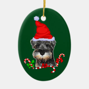 Ornamento De Cerâmica Belo Natal da Miniatura Schnauzer