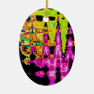 Ornamento De Cerâmica Belo padrão de cores da água, design