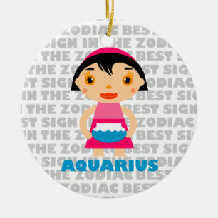Ornamento De Cerâmica Bem-vindo Aquarius Zodiac Baby!