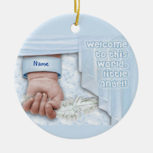 Ornamento De Cerâmica Bem-vindo, Baby Boy (personalizável)