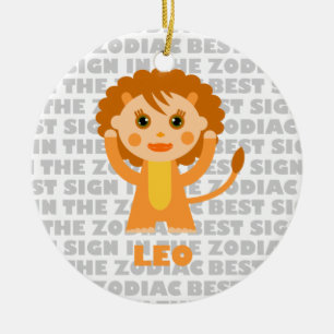 Ornamento De Cerâmica Bem-vindo Leo Zodiac Baby!