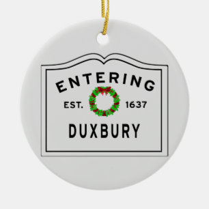 Ornamento De Cerâmica Bem-vindos aos feriados em Duxbury