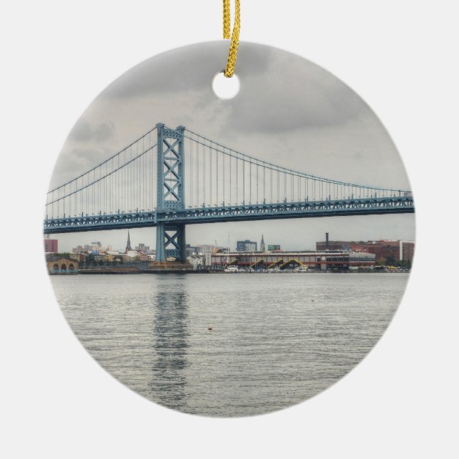 Ornamento De Cerâmica Ben Franklin Bridge (Frente)