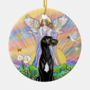 Ornamento De Cerâmica Bênção de anjo - Briso preto (orelhas naturais)