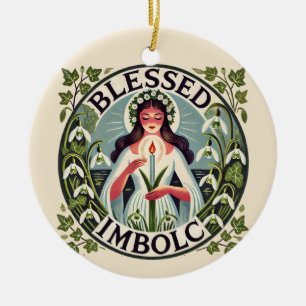 Ornamento De Cerâmica Bênção Imbólica