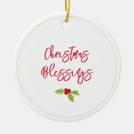 Ornamento De Cerâmica Bênçãos de Natal Azevinho Festivo ANO Feriado Aleg