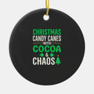 Ornamento De Cerâmica Bengalas de Natal Cacau Caos Feriado