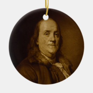 Ornamento De Cerâmica Benjamin Franklin Head e Shoulders Retrait