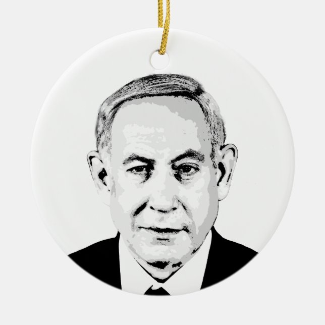 Ornamento De Cerâmica Benjamin Netanyahu (Frente)