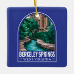 Ornamento De Cerâmica Berkeley Primavera West Virginia Illustration Viag<br><div class="desc">Primavera de Berkeley,  design de vetor retrovetor. Nestled nas montanhas da Virgínia Ocidental,  os Primaveras de Berkeley atraíram visitantes para suas primaveras quentes naturais e sua única cultura artística.</div>