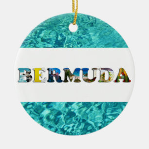 Ornamento De Cerâmica Bermuda Tropical Beach Blue Ocean Natal