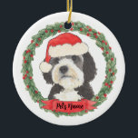 Ornamento De Cerâmica Bernedoodle Personalizado<br><div class="desc">Faça a lista legal este ano com um ornamento personalizado do seu doce bernadoodle! Para os presentes mais doces,  emparelhe-o com um impressão de arte correspondente ou outro item da minha coleção!</div>