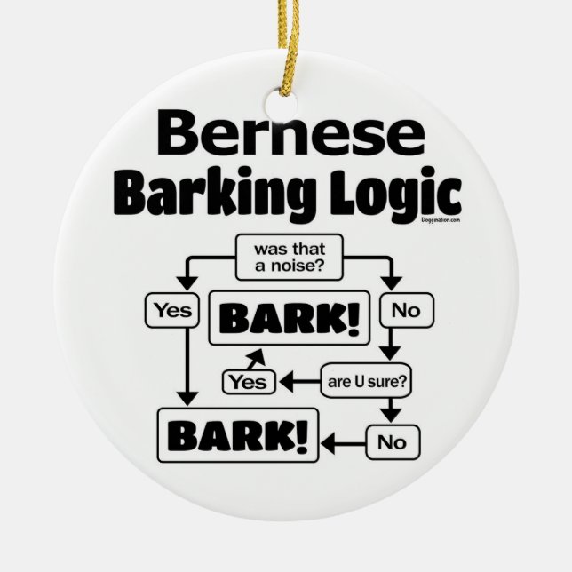 Ornamento De Cerâmica Bernese Barking Logic (Frente)