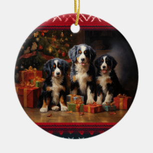 Ornamento De Cerâmica Bernese Mountain Dog Natal