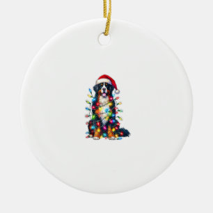 Ornamento De Cerâmica Bernese Mountain Dog x Luzes de Natal